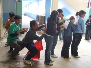 Writing words of encouragement for one another